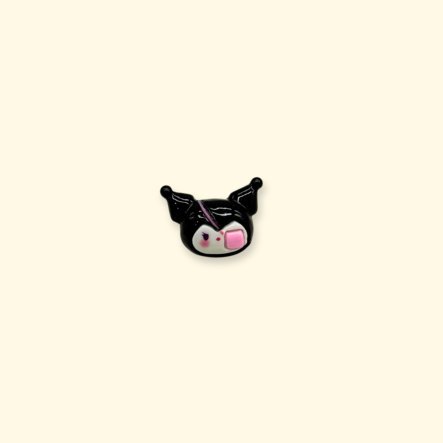 Black Kuromi-style cartoon snap-on dog collar charm, cute pet collar accessory for interchangeable charm system