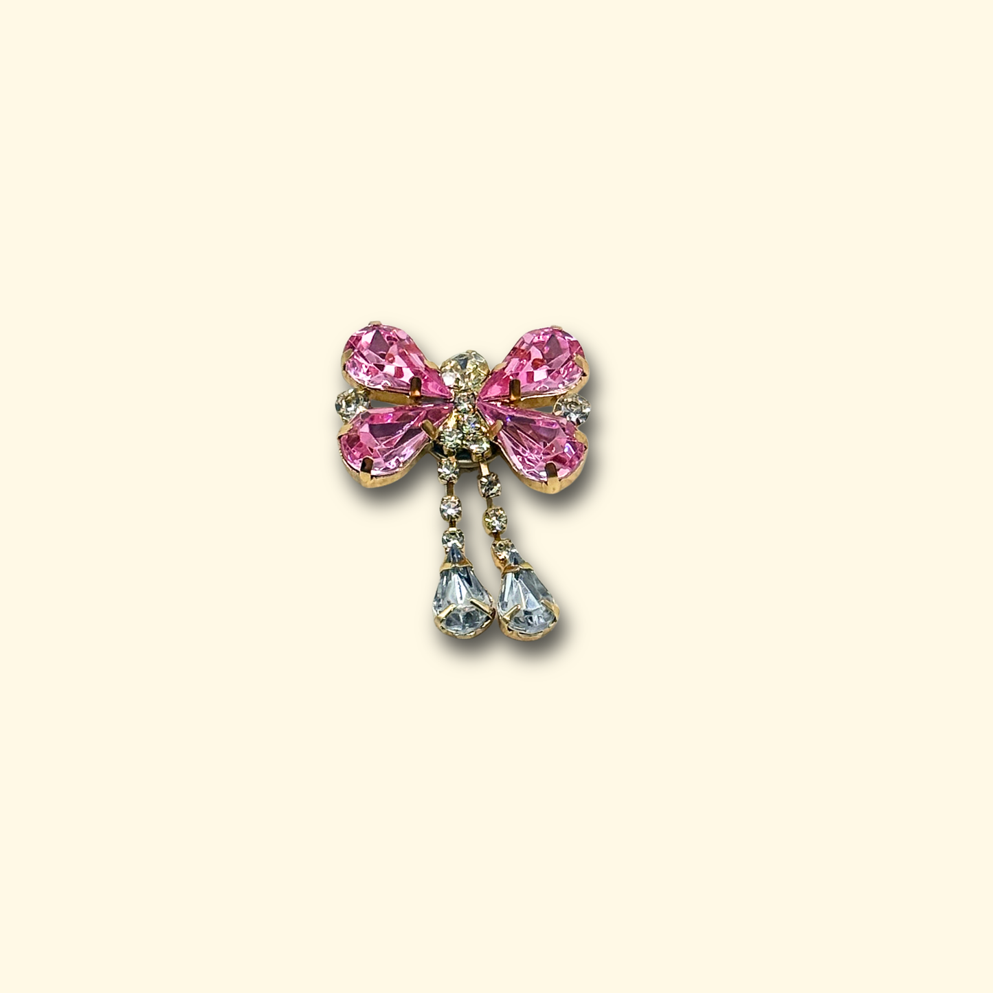 Blush Bow Pet Charm - Soft pink ribbon bow charm for your pet’s accessory