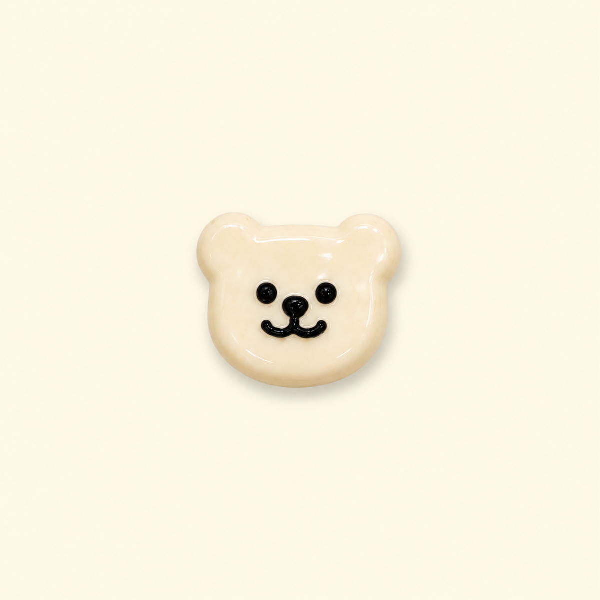 Cream bear dog collar charm with a cute black face for Petiria interchangeable charm collars
