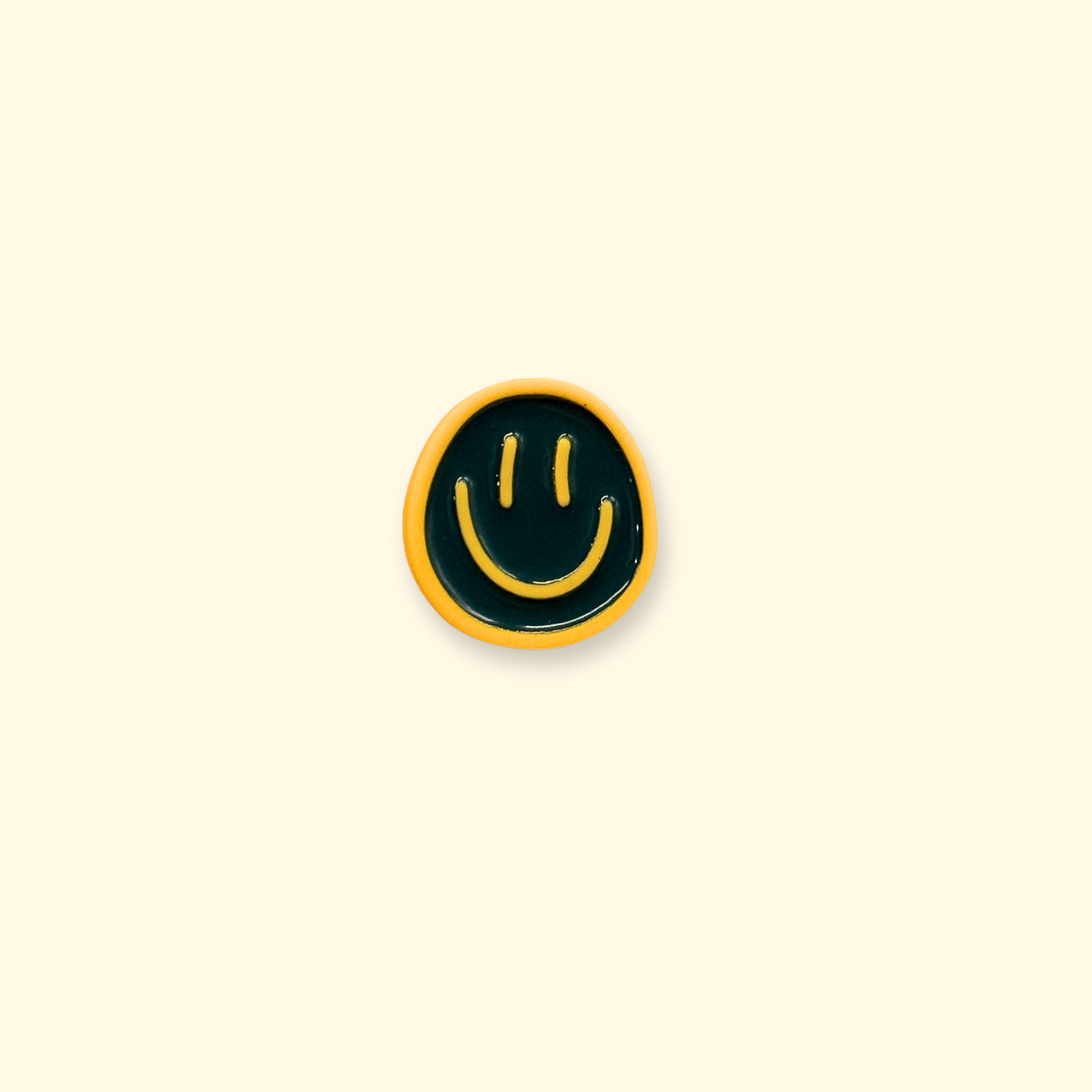 Dark green smiley snap-on dog collar charm for PETIRIA interchangeable collar system. Aesthetic pet accessory for dog styling and pet fashion in the US market.