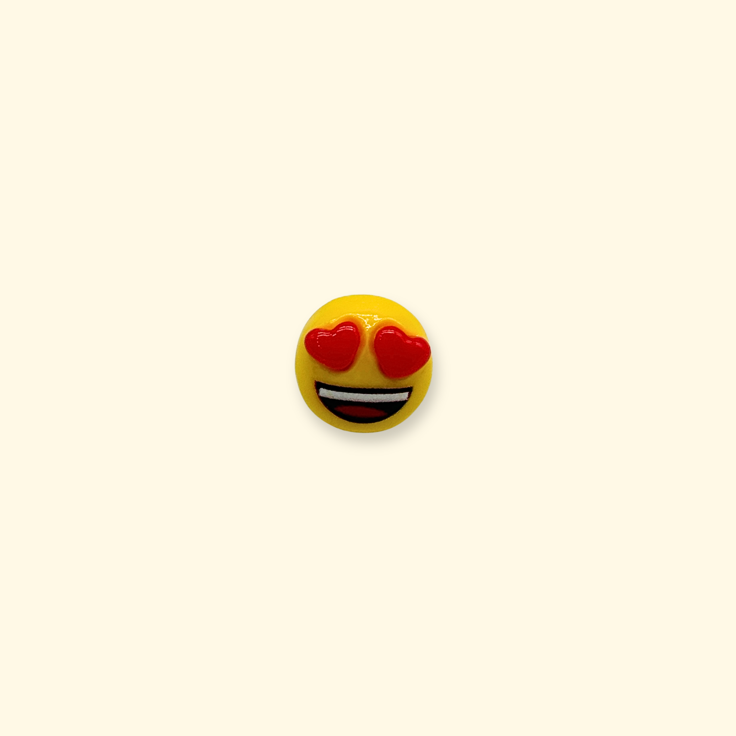 heart eyes emoji dog collar charm yellow face, cute expressive snap-on pet collar jewelry