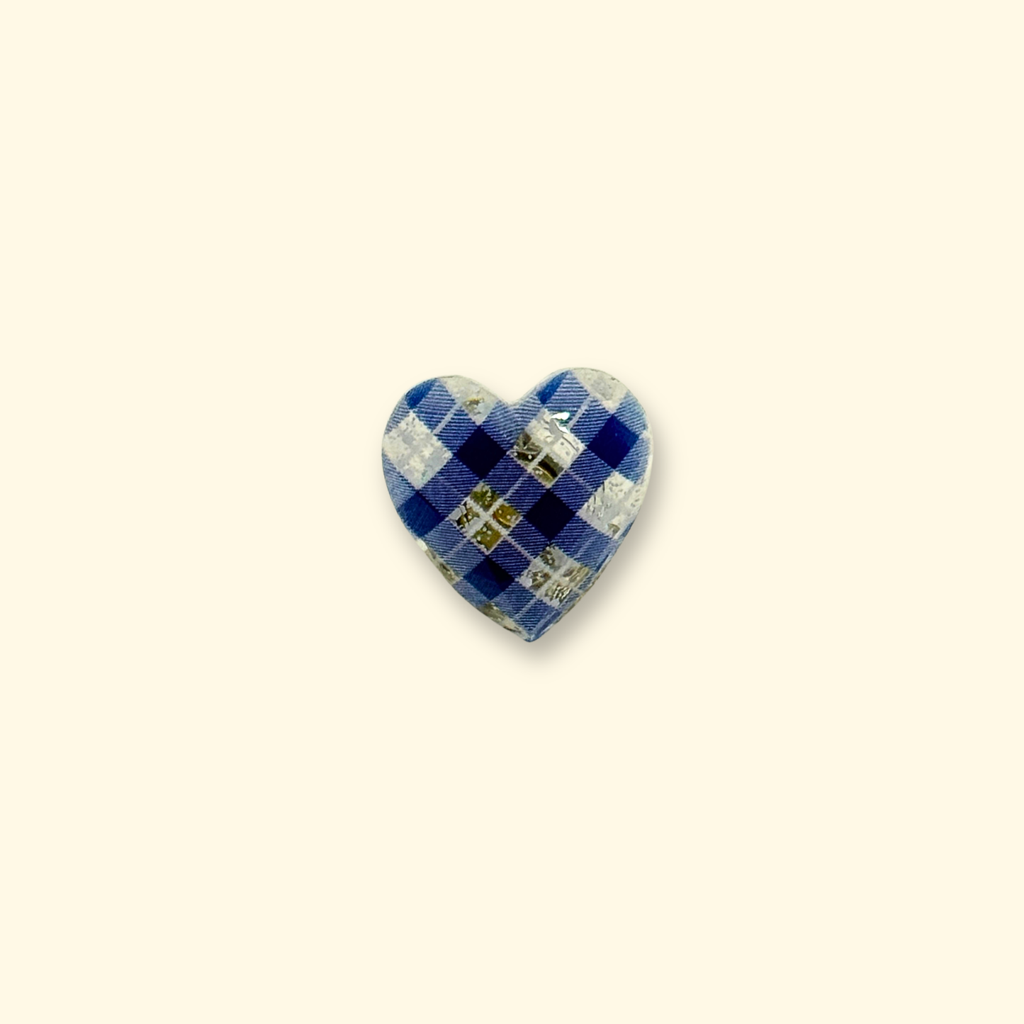 Plaid Heart Charm for Pet Collar
