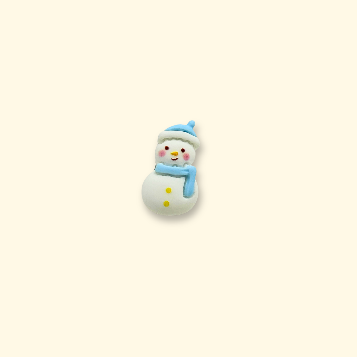 Snowman pet collar charm with cute blue scarf for Christmas
