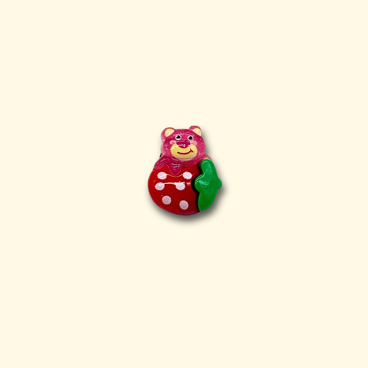 Strawberry Bear Charm with Pink and Red Design for Pet Collars