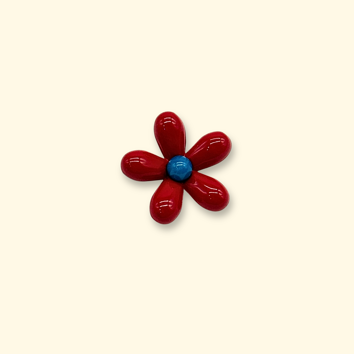 Vibrant Flower Charm for Pet Collar | Bright Red Flower Design Charm