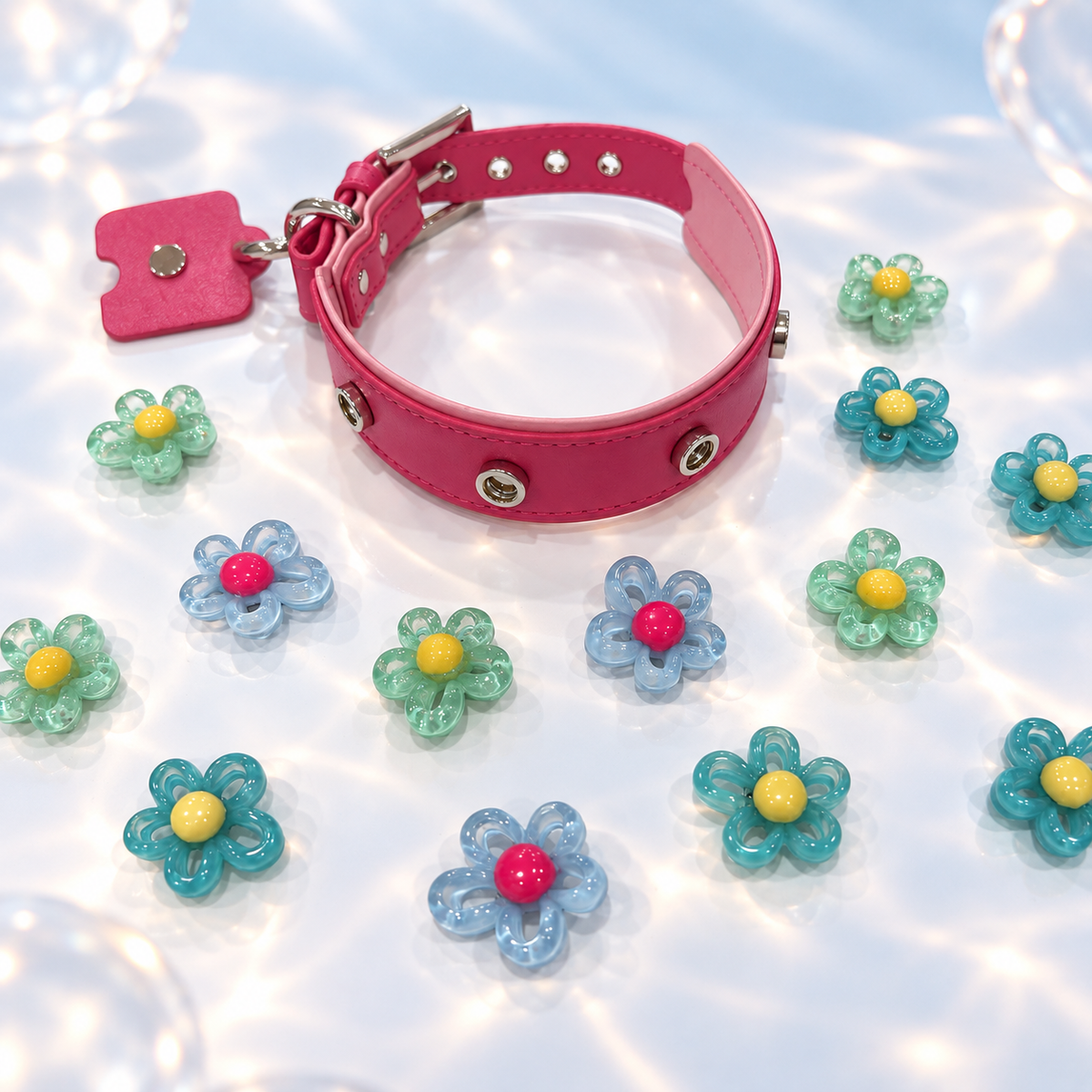 Jelly Flower Dog Collar Charms