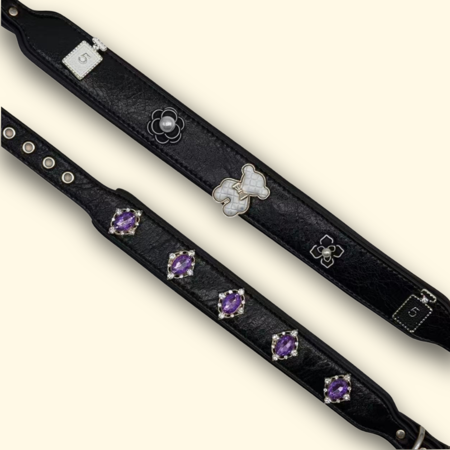 Midnight Black Interchangeable Charm Collar for Cats & Dogs