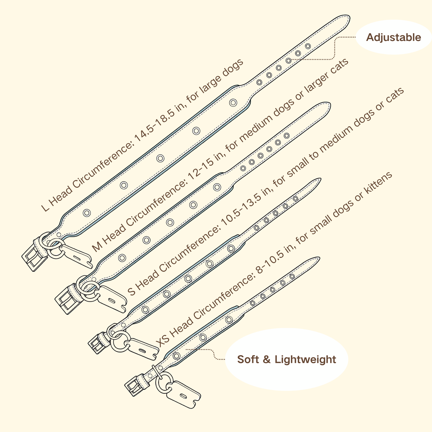 Midnight Black Interchangeable Charm Collar for Cats & Dogs