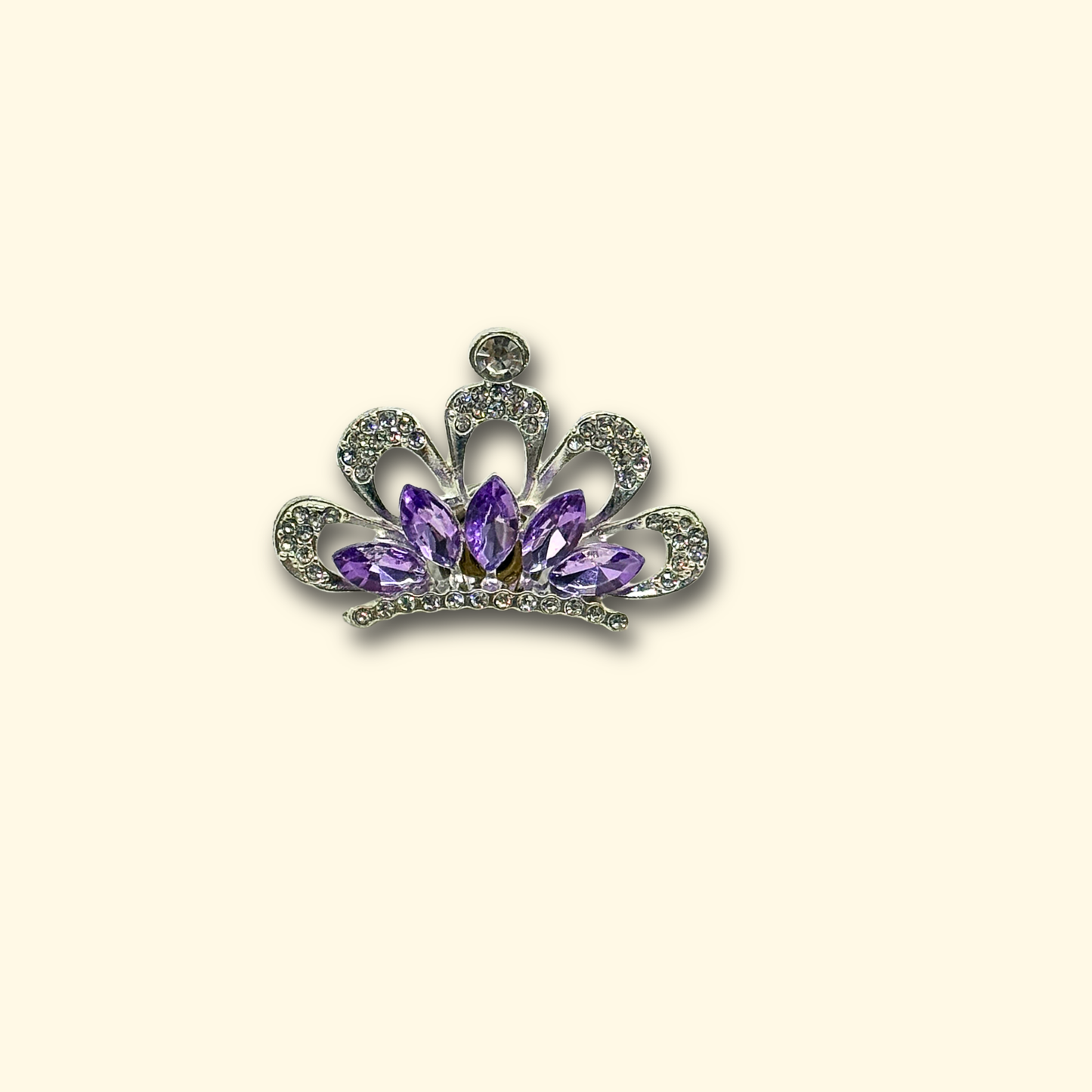Amethyst Crown Pet Charm - Purple diamond crown charm for a royal pet style