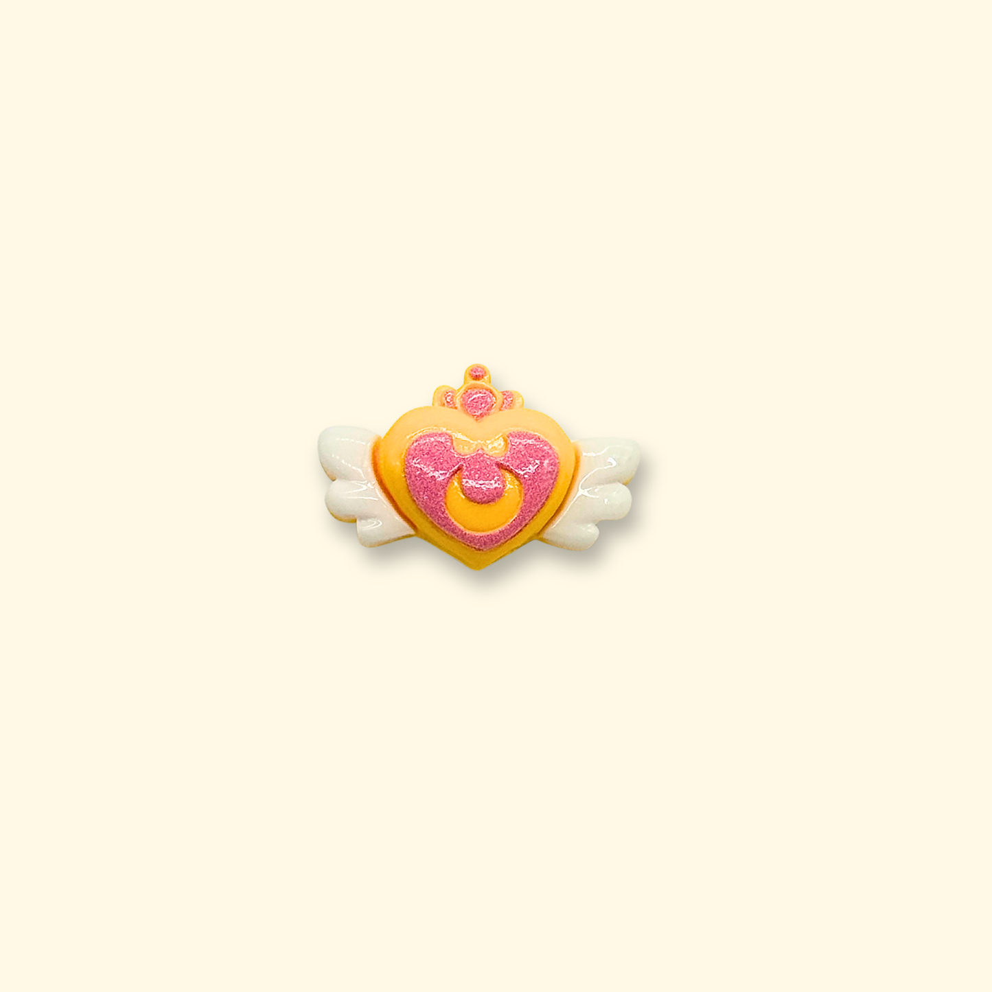 angel heart charm with wings for cute pet collars