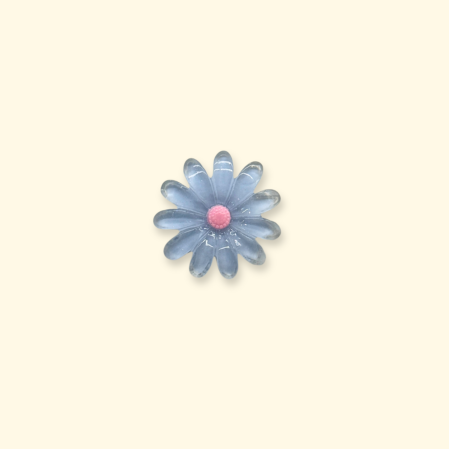 Blue daisy snap-on charm for dog collars, decorative interchangeable pet accessory for daily wear