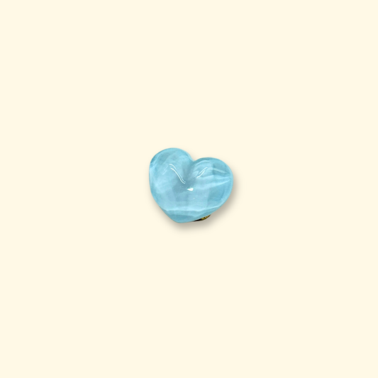 Blue heart-shaped charm for pet collar with pearl accent - Perfect for coastal-inspired pet accessories