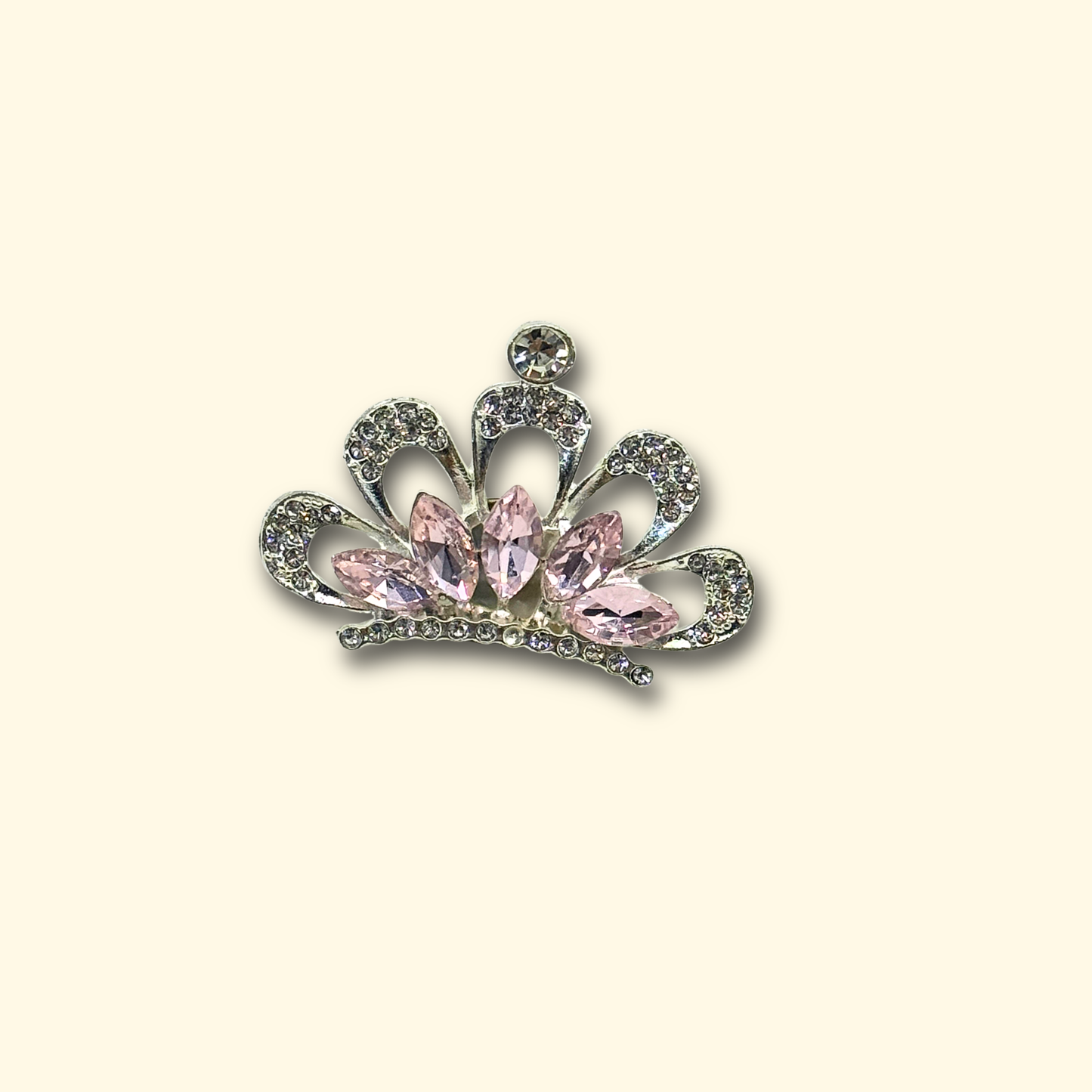 Blush Crown Pet Charm - Soft pink diamond crown charm to add sparkle to your pet’s collar