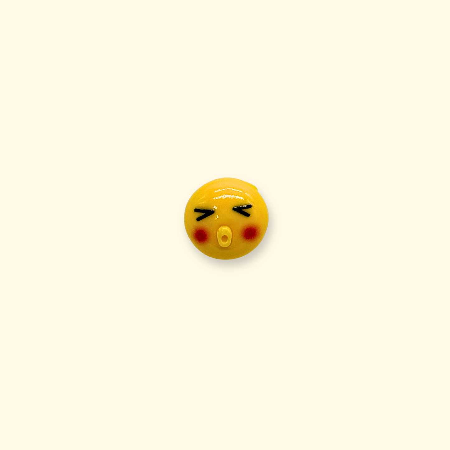 funny blushing kiss emoji charm for dog collar, expressive pet jewelry snap-on accessory