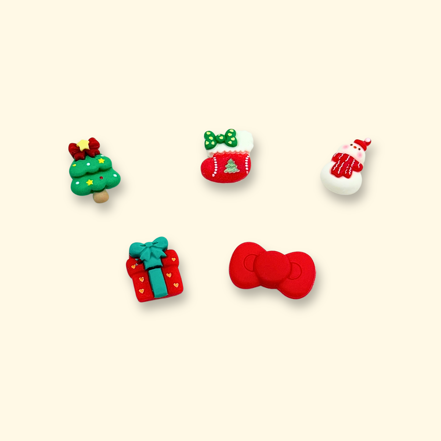 Cute Christmas tree and Santa pet collar charm with vibrant colors and festive design.