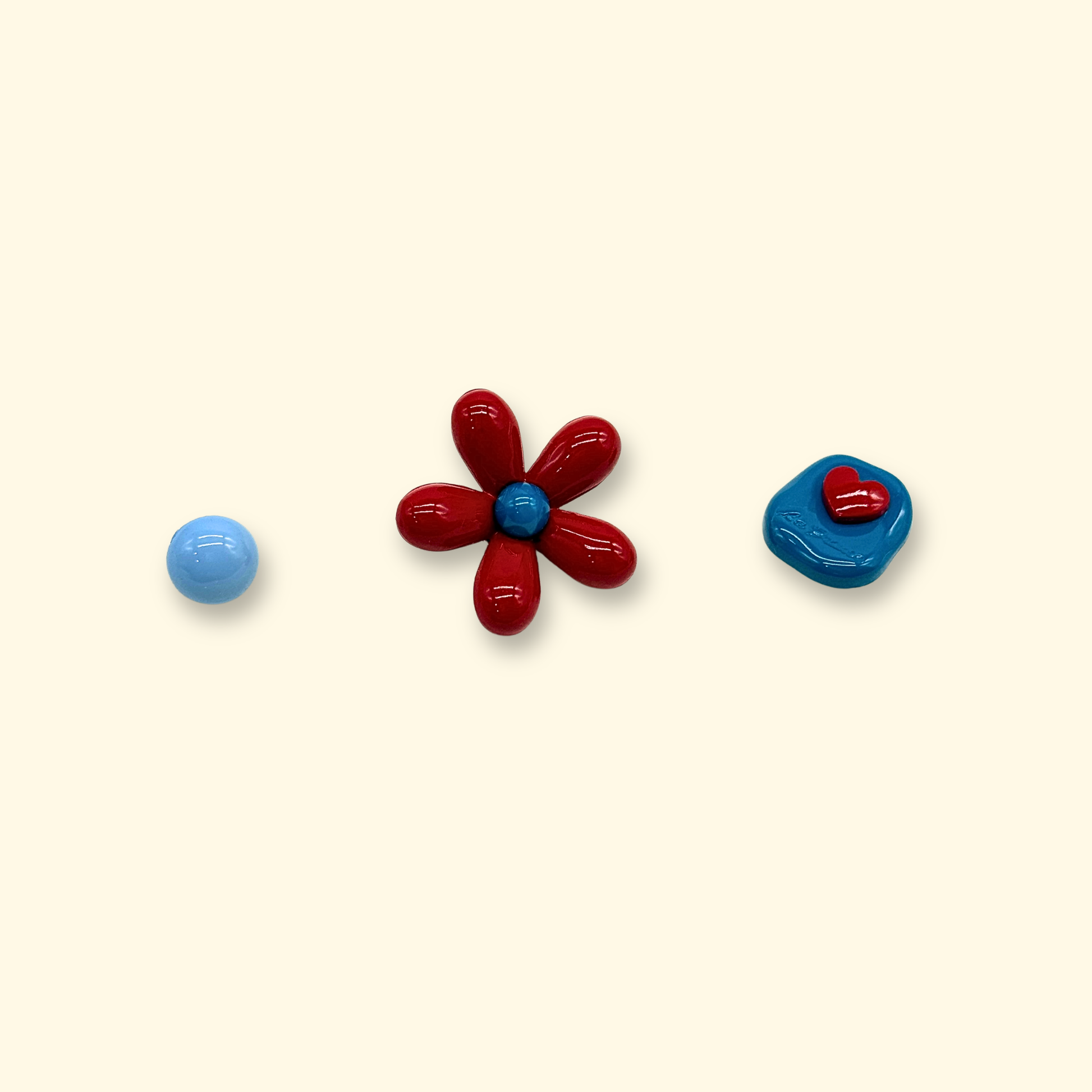 Colorful Pet Charms | Vibrant Blue Square, Bubble, and Flower Charms for Pet Collars