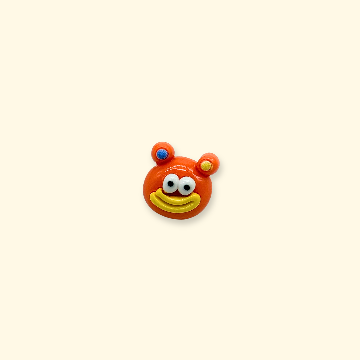 Orange emoji dog collar charm wearing sunglasses designed for playful pet personality styling