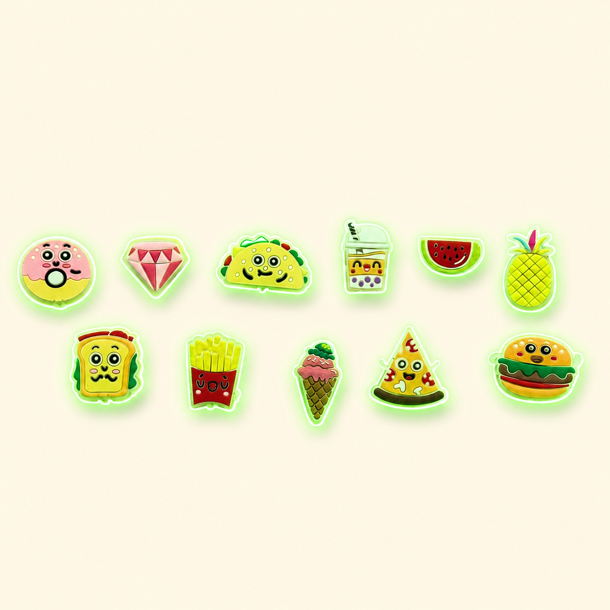 interchangeable foodie dog collar charms set for customizable pet collars