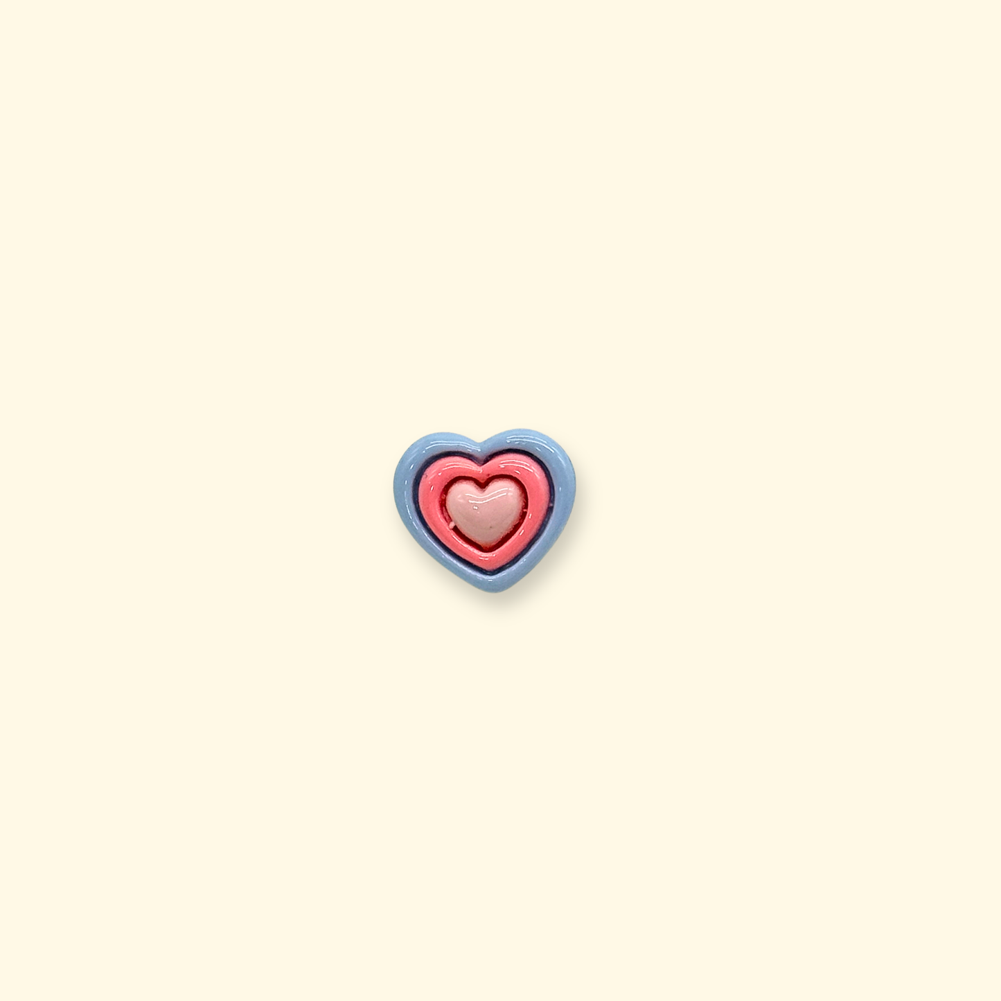 Blue heart shaped dog collar charm, lightweight snap-on accessory for customizable pet collars