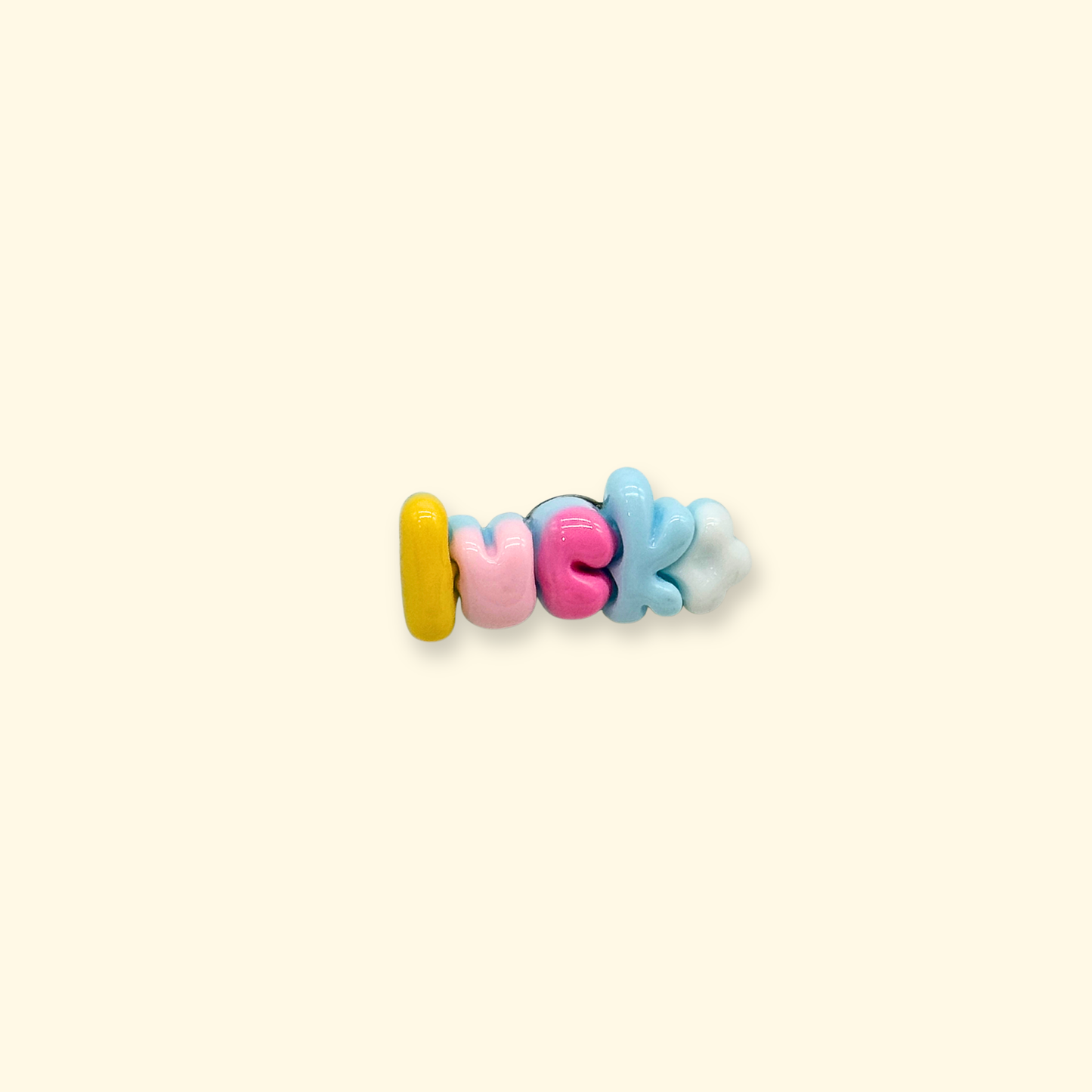 Colorful lucky letter dog collar charm, lightweight snap-on accessory for pet collar personalization
