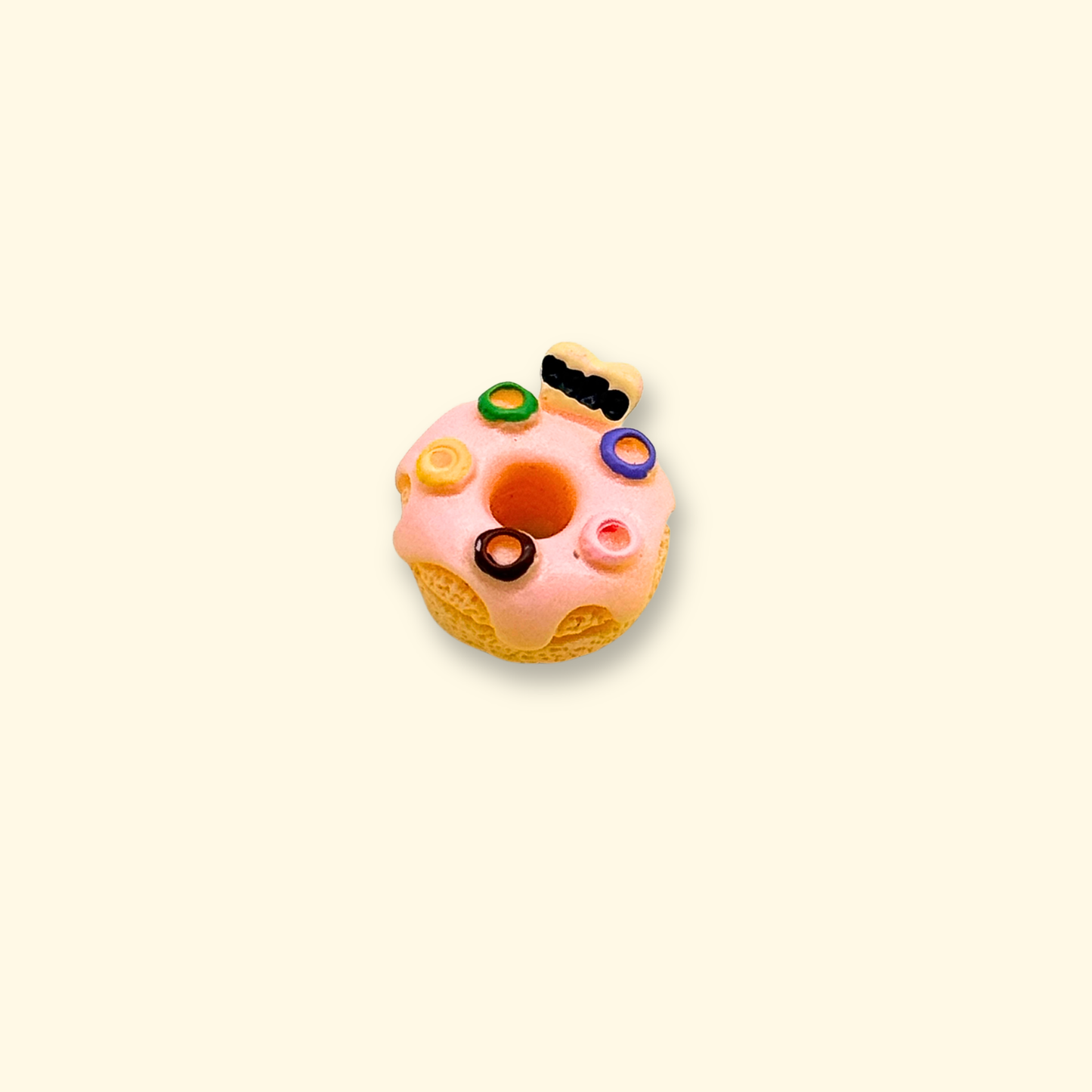 Double Frosted Donut Charm for Pet Collars, Colorful Dog Accessory