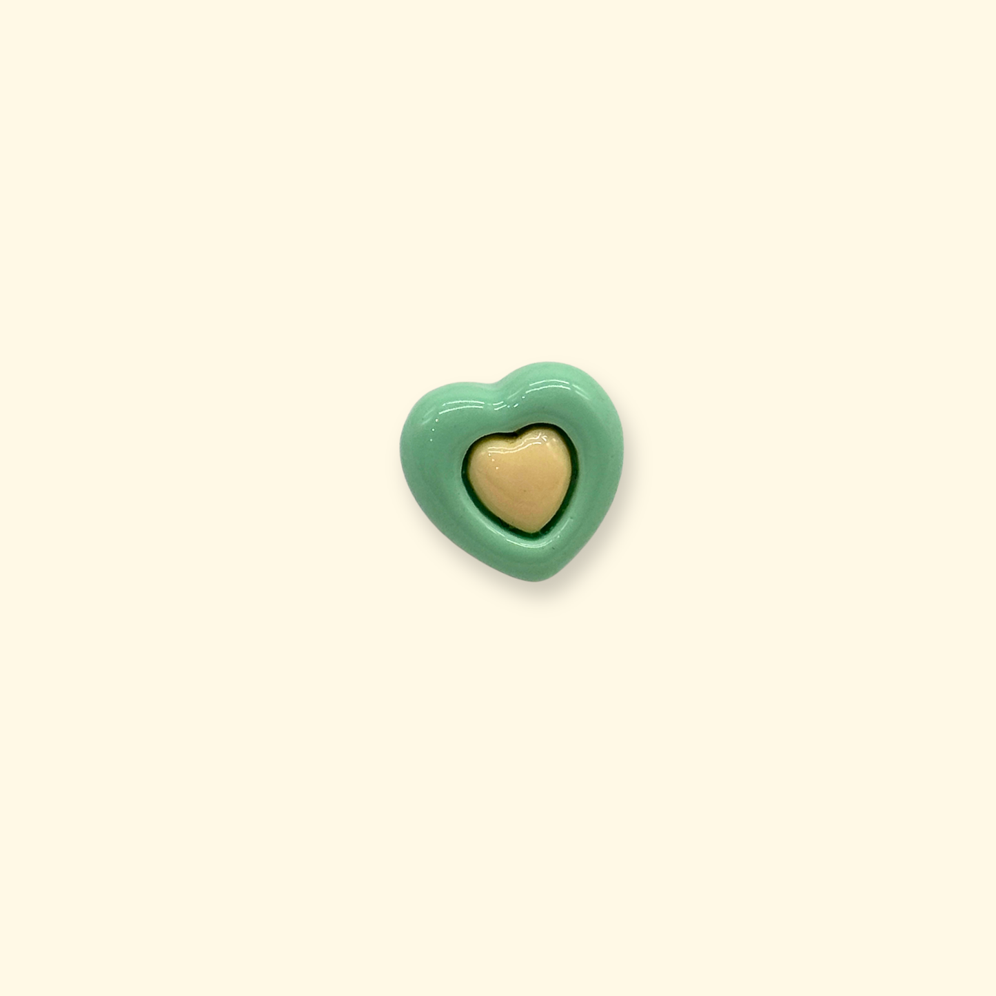 Green heart snap-on dog collar charm, pastel aesthetic lightweight pet accessory for dog collar decoration