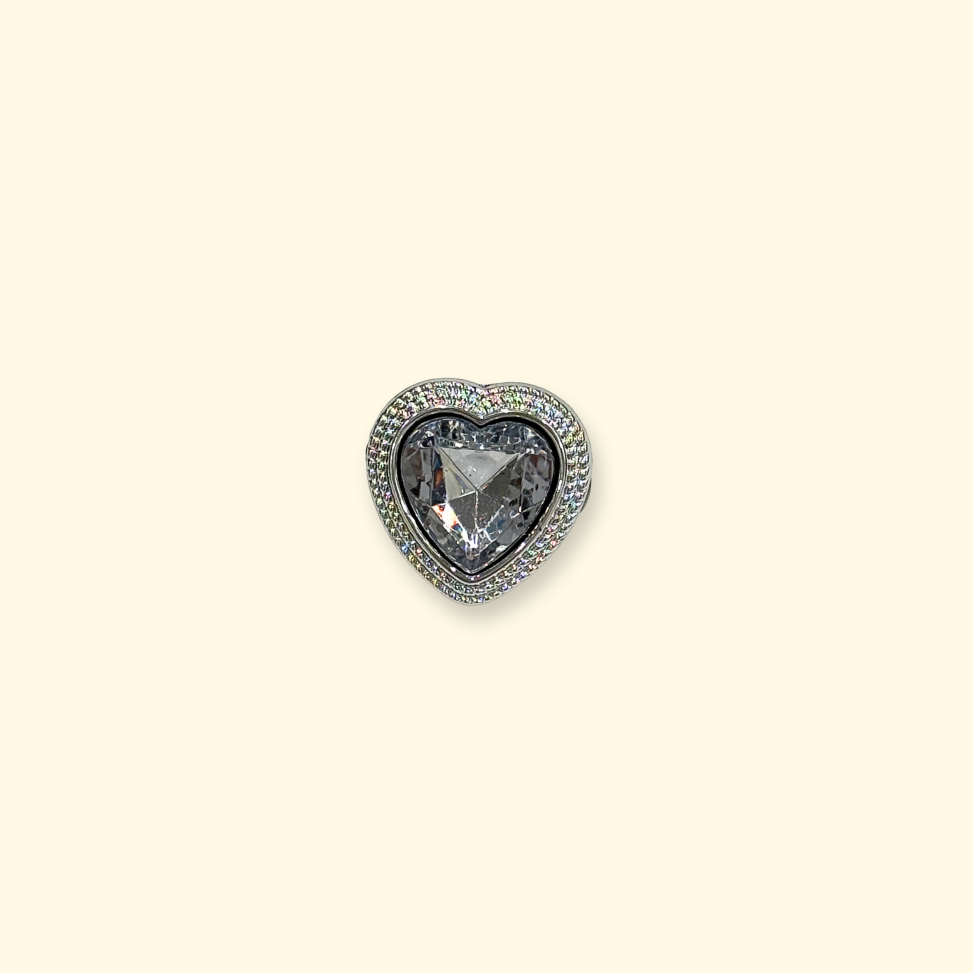 Heart shaped crystal gemstone charm designed for interchangeable dog collar system