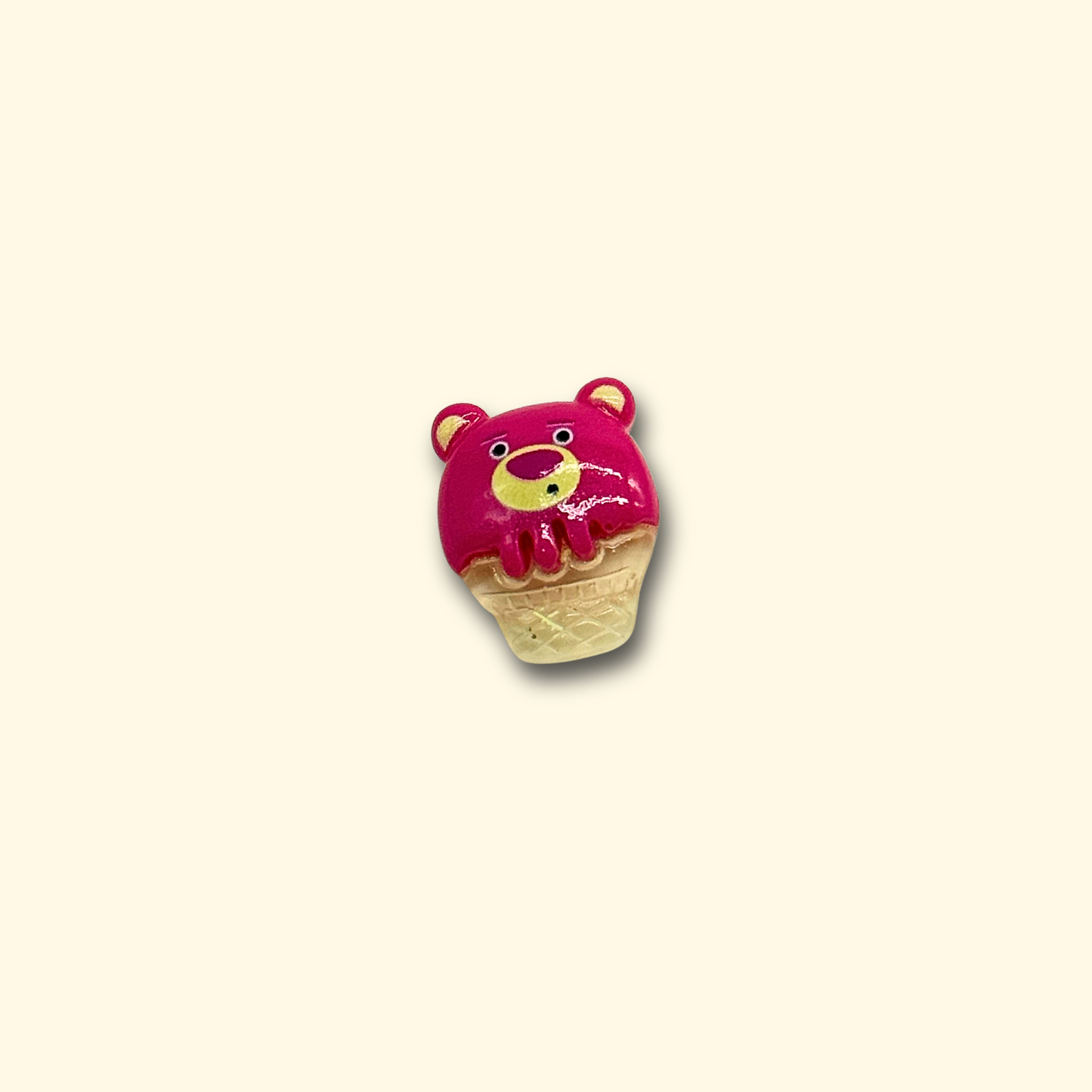 Strawberry Bear Charm in an ice cream cone design, perfect for adding a playful touch to your pet’s collar