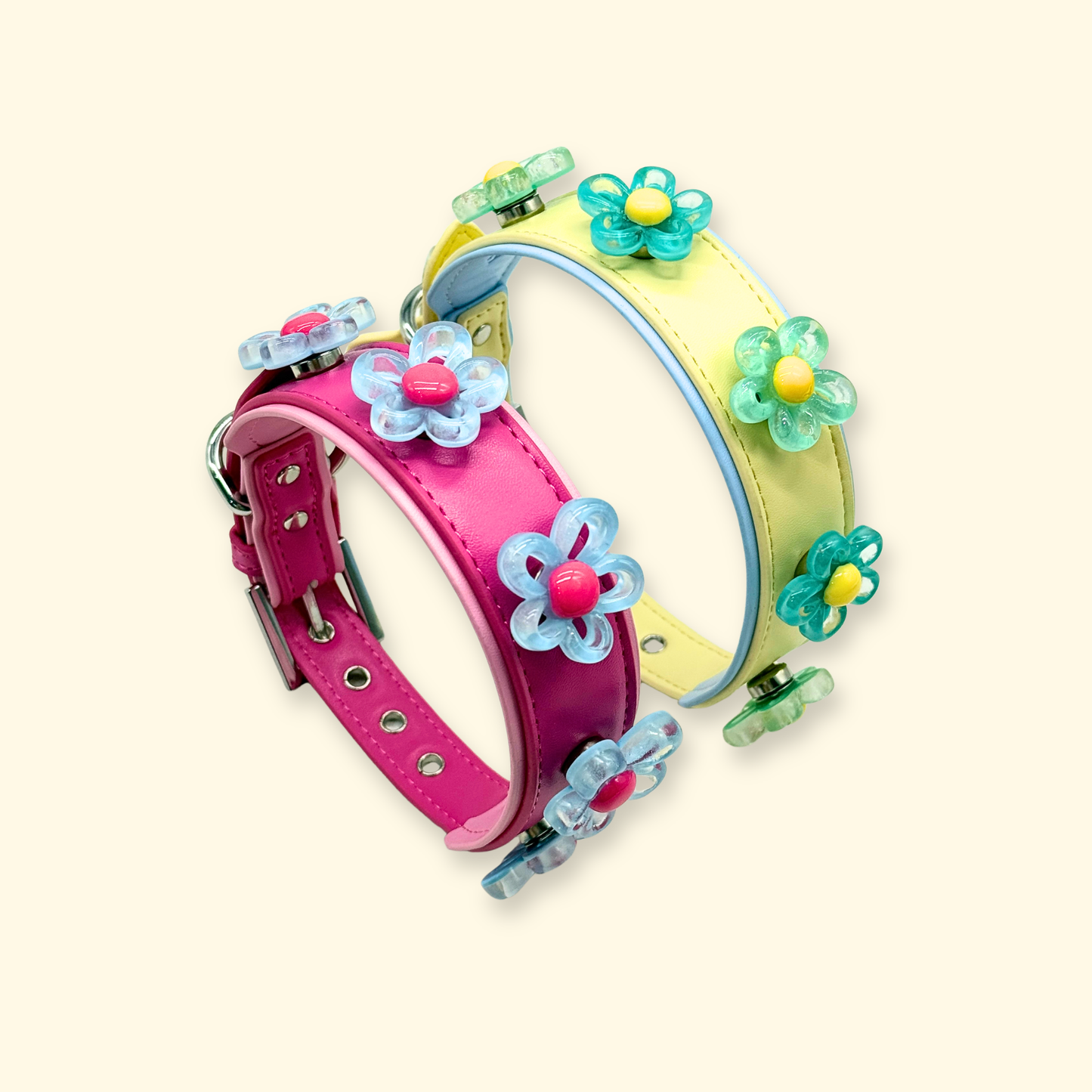 Interchangeable Flower Dog Collar Charms Set – Color Mix Pet Styling Collars