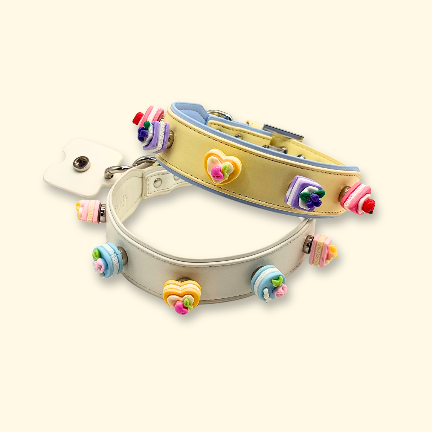 cute dessert dog collar charms on soft adjustable pet collars