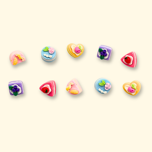 pastel dessert dog collar charms set for cute pet accessories
