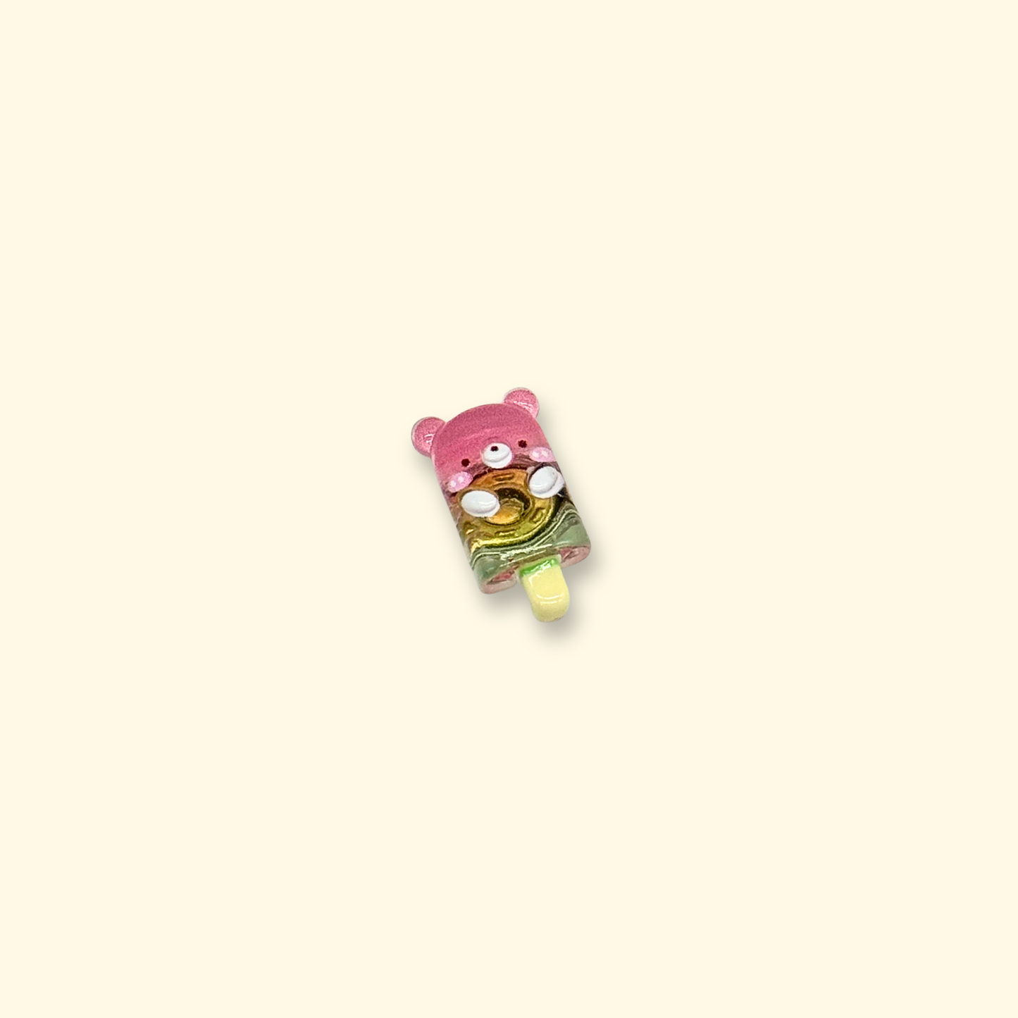 Adorable pink bear popsicle charm with a fun design, a perfect addition to your pet’s collar