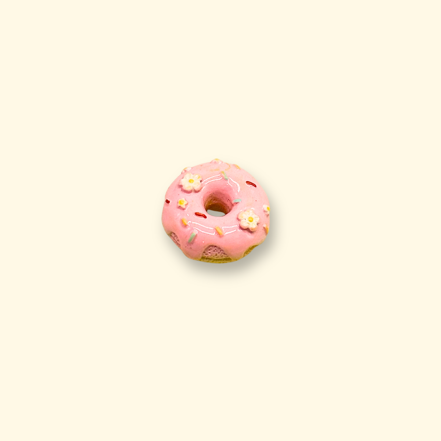 Pink Blossom Donut Charm for Dogs, Cute Floral Pet Collar Accessory