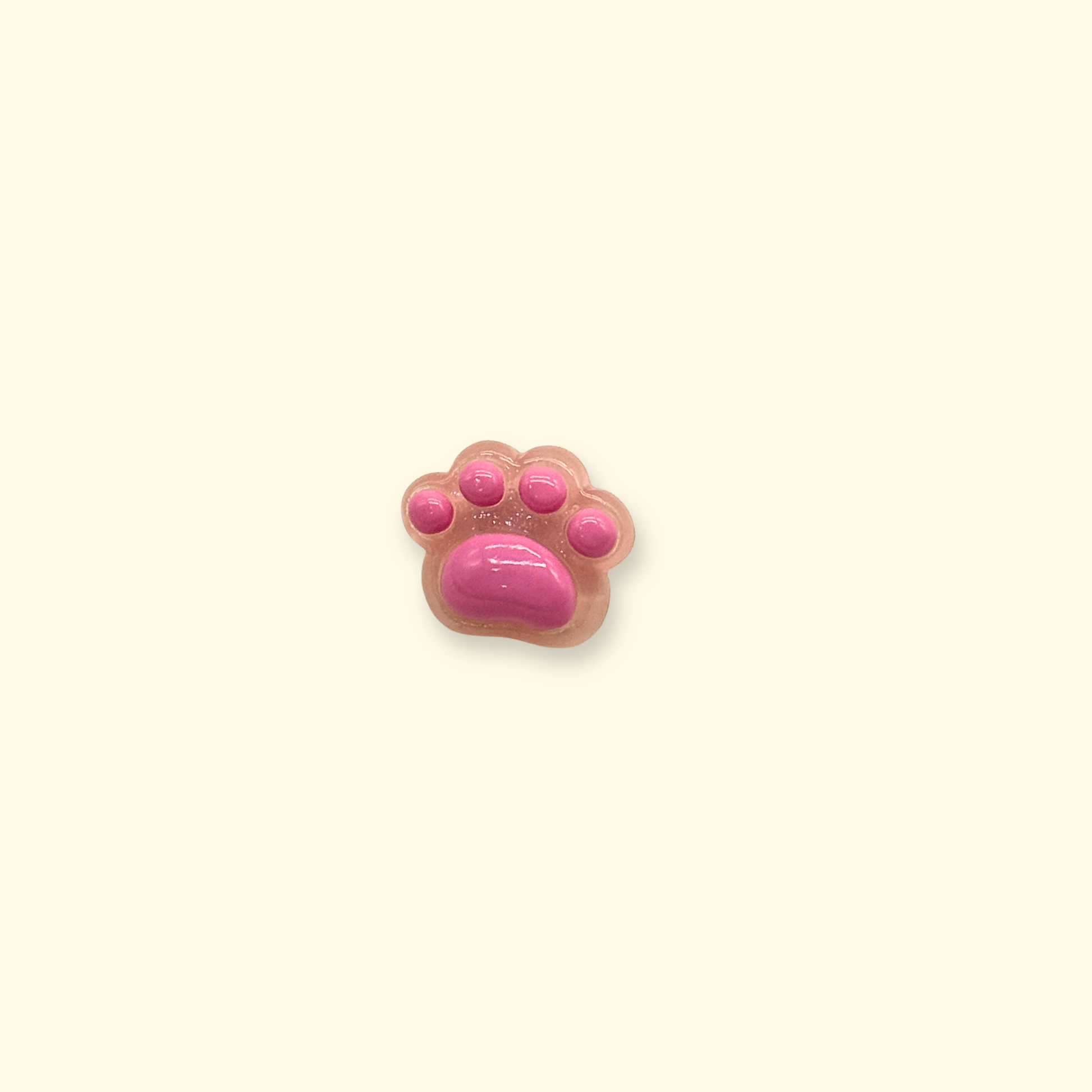 Pink paw print snap-on charm for dog collar, cute interchangeable pet accessory for pet styling system