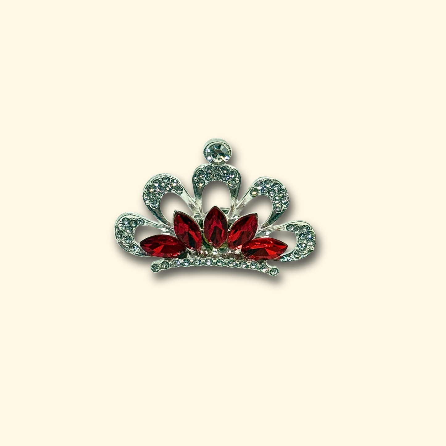 Ruby Crown Pet Charm - Stunning red diamond crown charm for a royal pet look