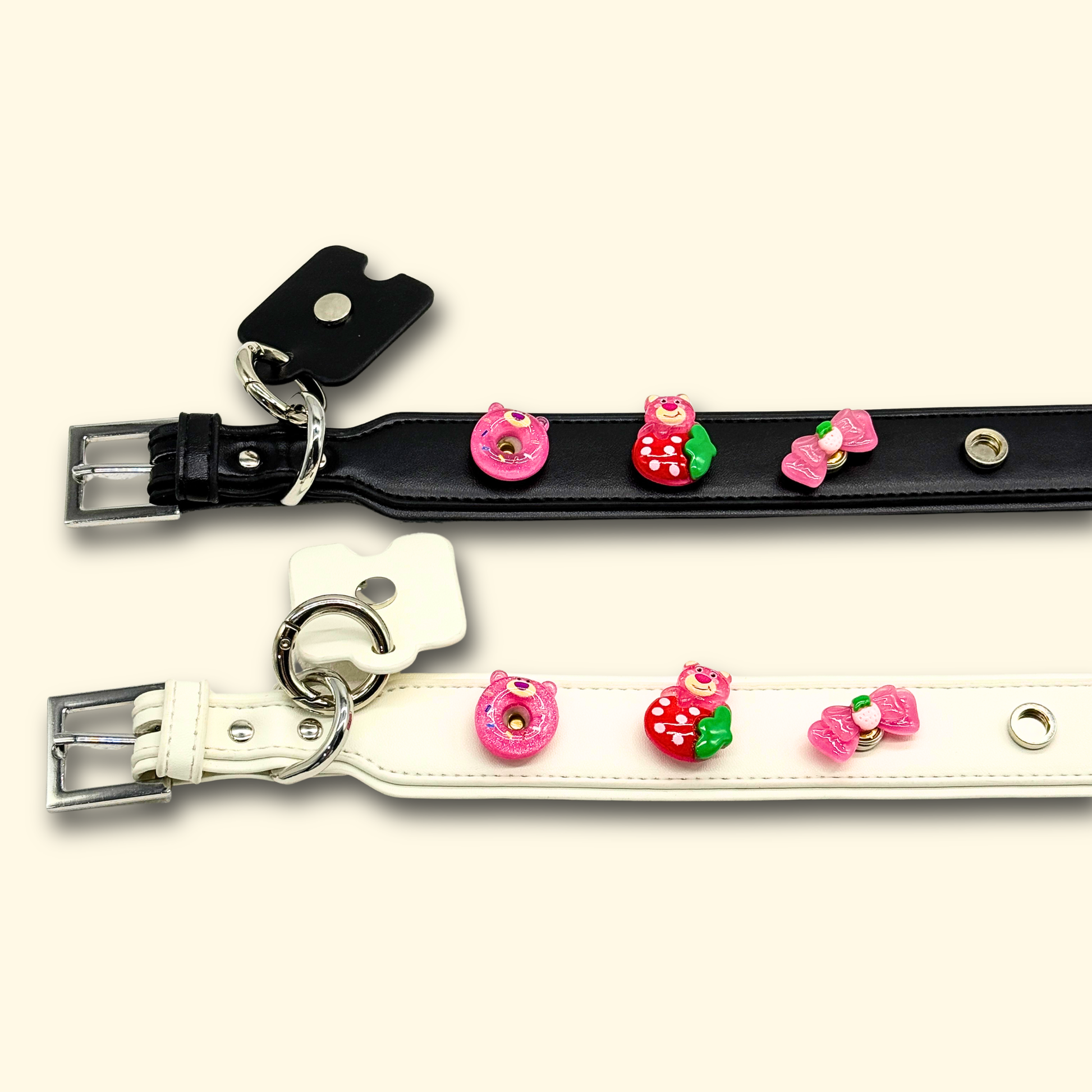 Cute Strawberry Bear Charms on Pet Collars for a Fun and Personalized Look
