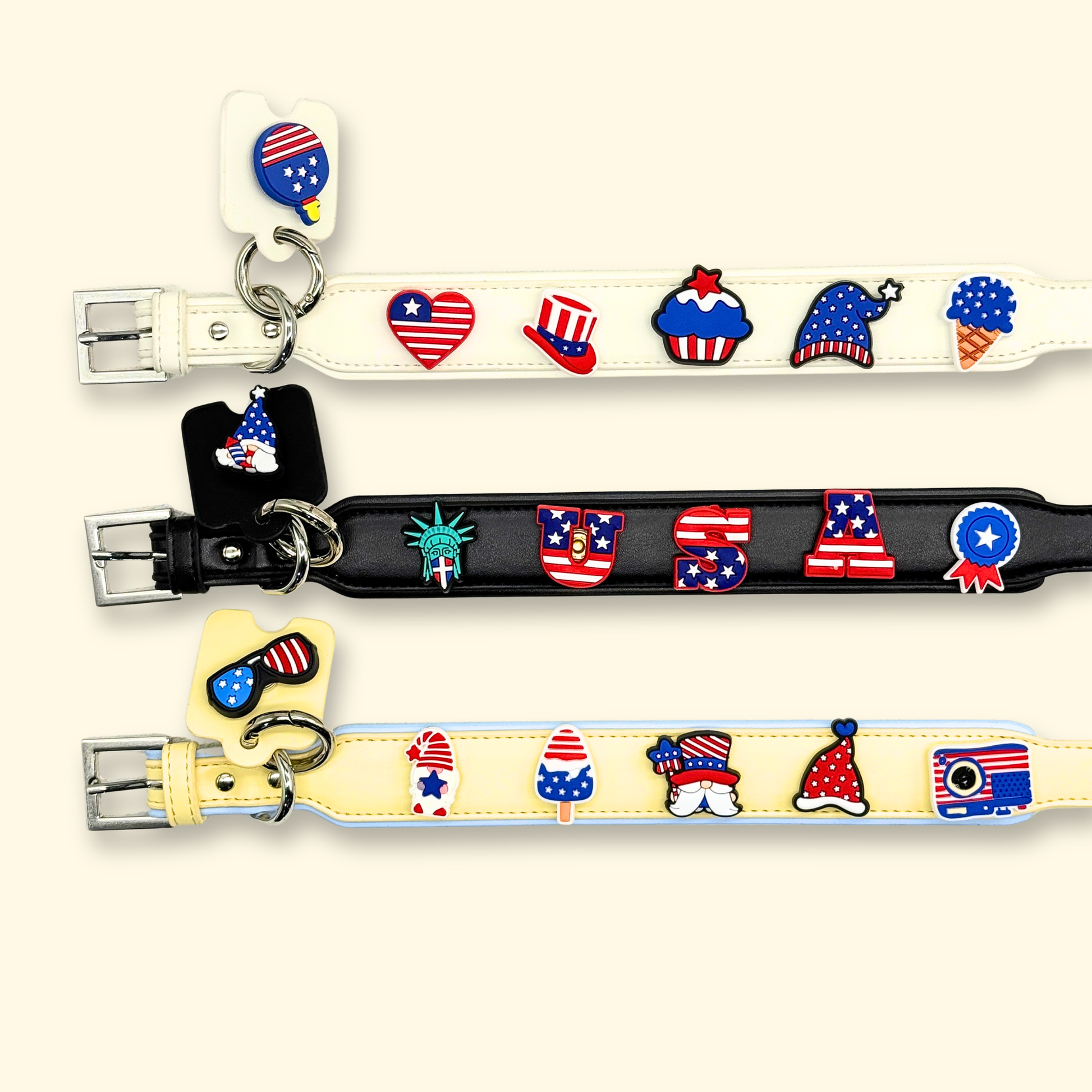 USA-Themed Pet Collars with Custom Charms for 250th Anniversary