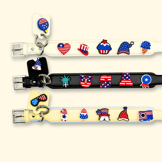 USA-Themed Pet Collars with Custom Charms for 250th Anniversary