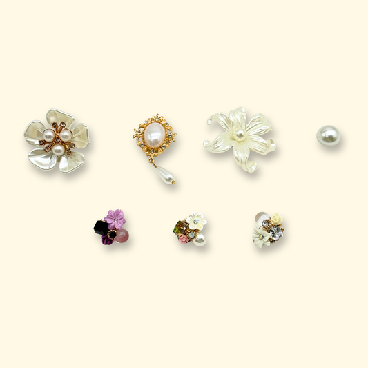 Vintage Pearl & Floral Charm Collection for Pet Collars