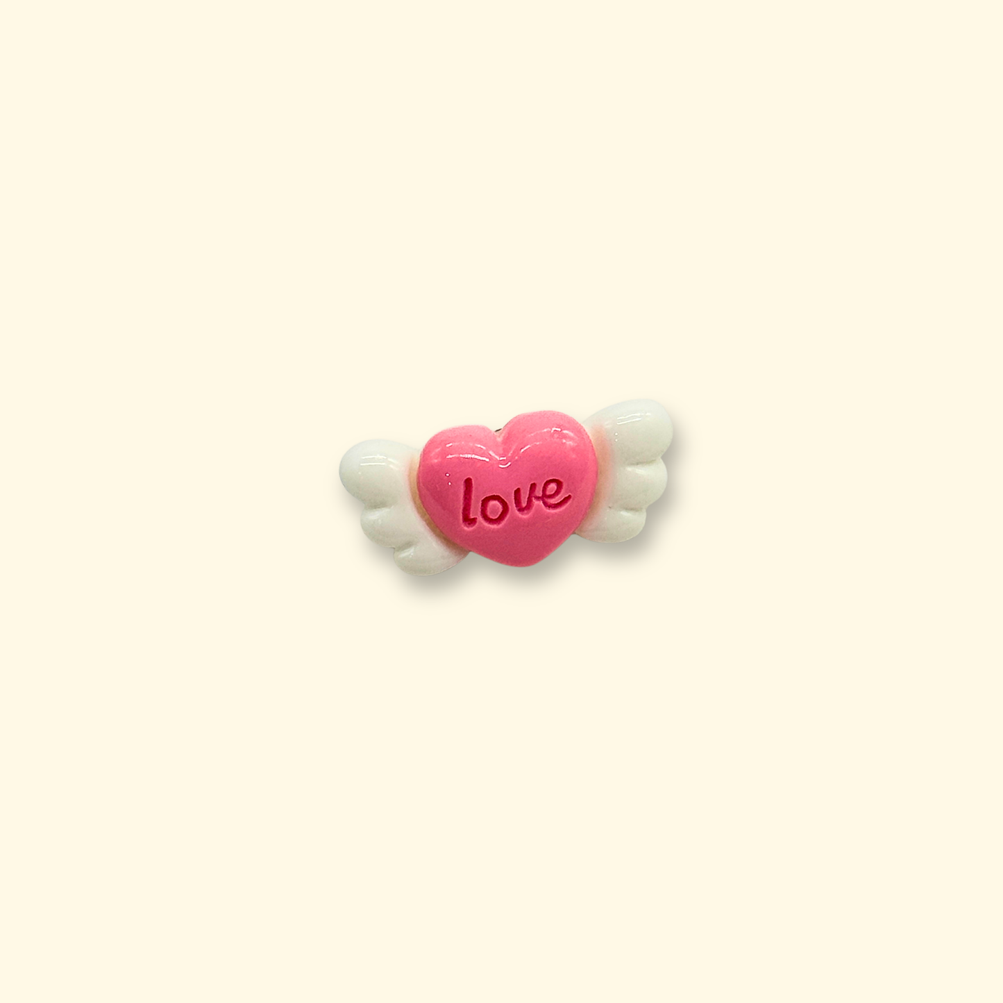 pink heart wing charm for customizable dog collars
