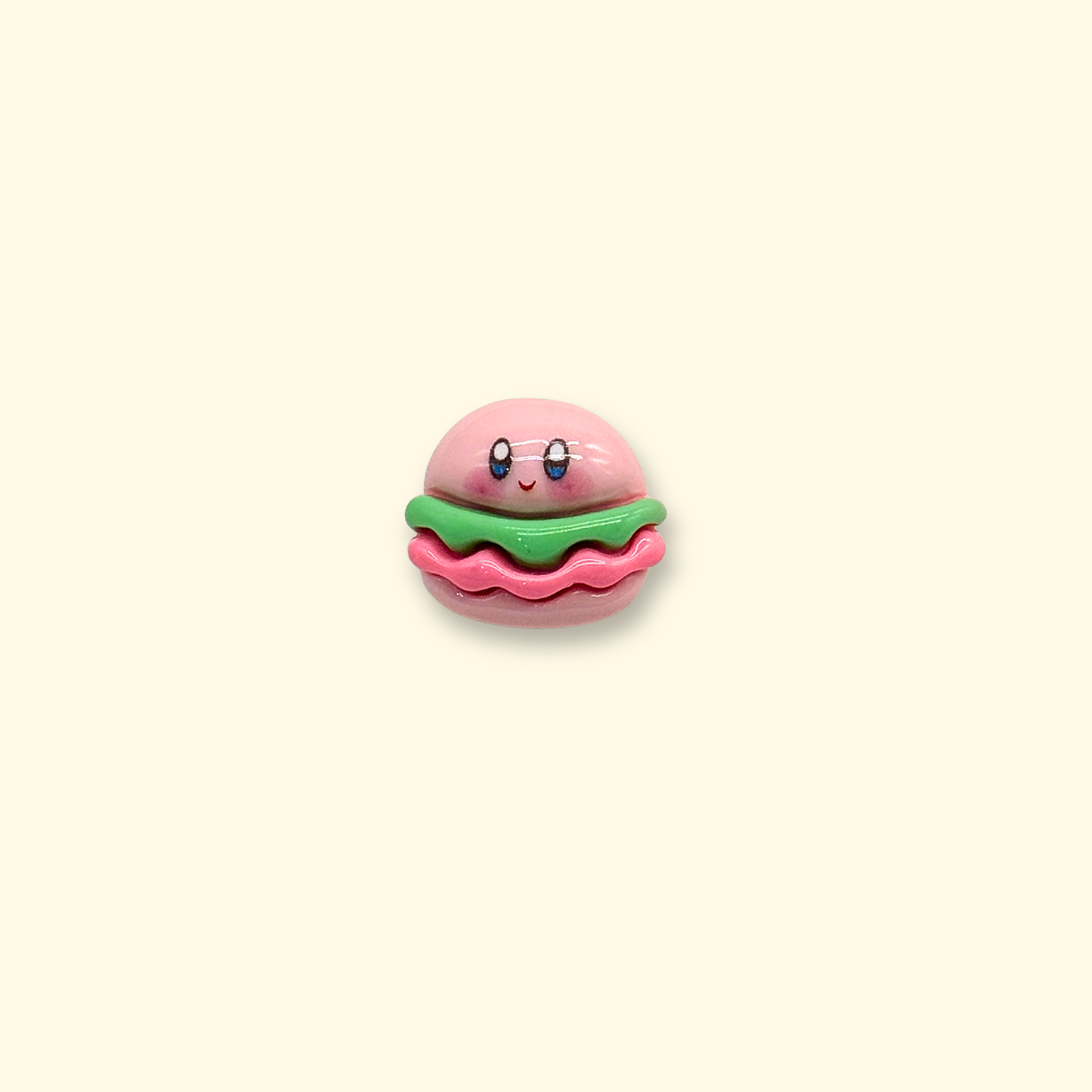 pink burger dog collar charm for customizable pet collars
