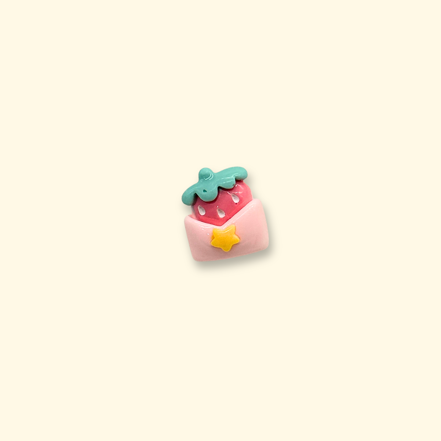 strawberry dessert charm for customizable dog collars